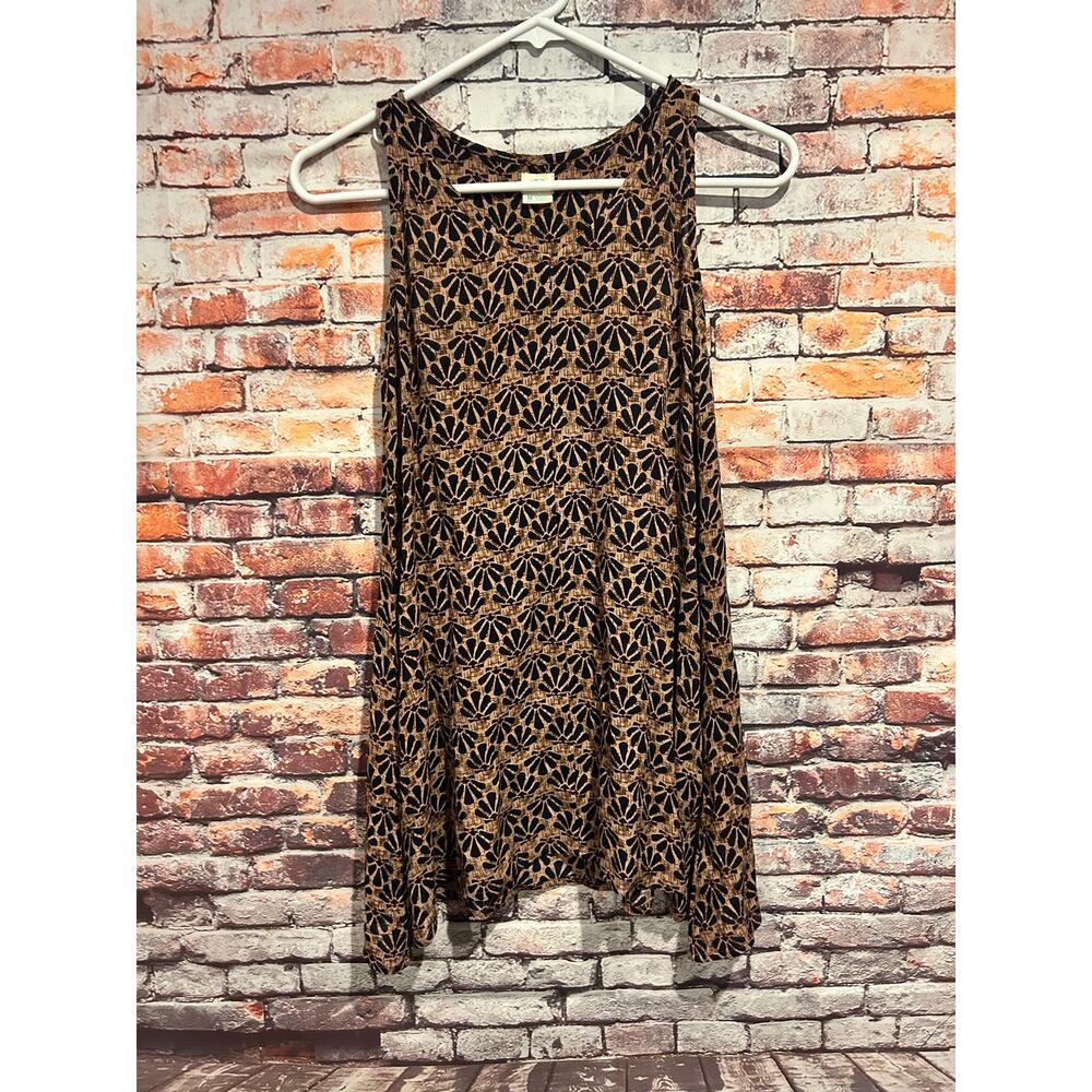 O'Neill sleeveless brown floral semi sheer top blouse shirt women's size medium